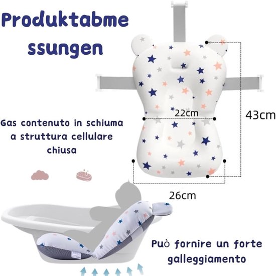 SnelShoppen - Newborn Badkussen Badverkleiner voor Pasgeborenen Universale Badkuip Antislip Mat Voor Veilig en Comfortabel Badderen van Snelshoppen — afbeelding 5