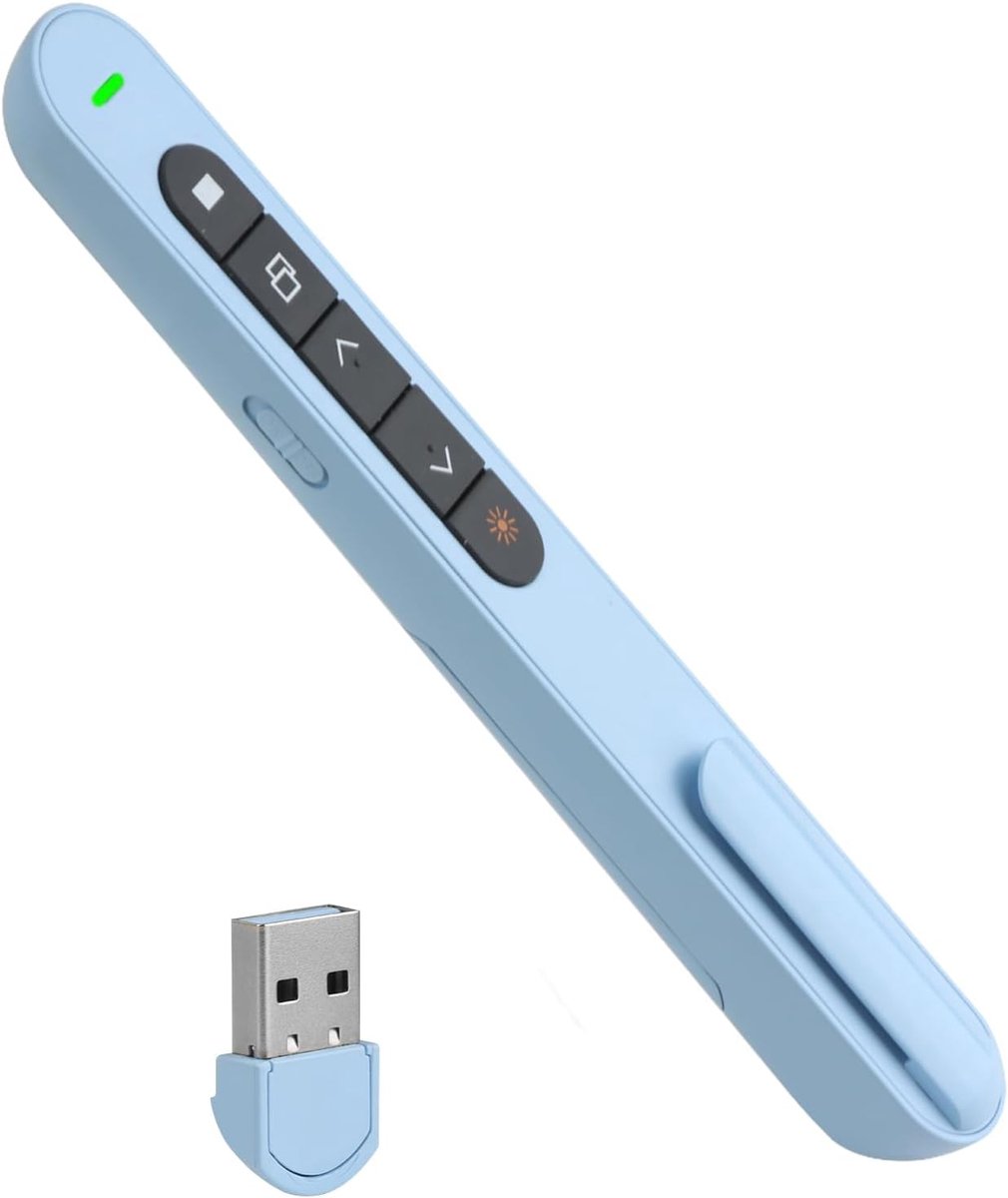 SnelShoppen - Clicker voor Powerpoint Presentatie Pointer, Draadloze Afstandsbediening, Multifunctionele Presenter met Laserpointer, Ideaal voor Verga