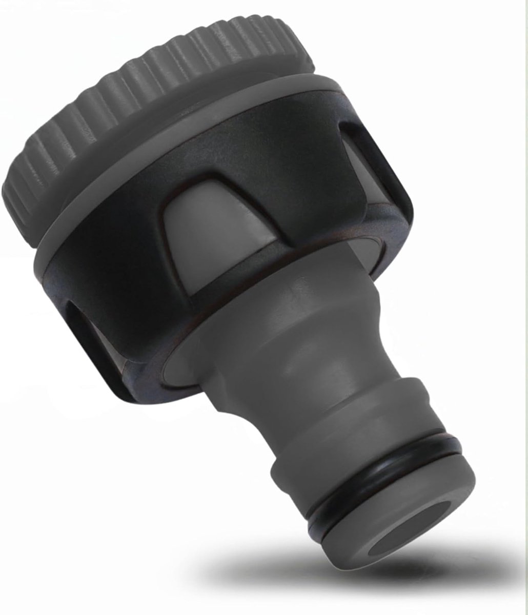 SnelShoppen - YourCasa Tap Adapter - 3/4 & 1/2 Inch - Tuin Kranen Verbinder - Kunststof Wateraansluiting - Tuinslang Koppeling - Anthraciet