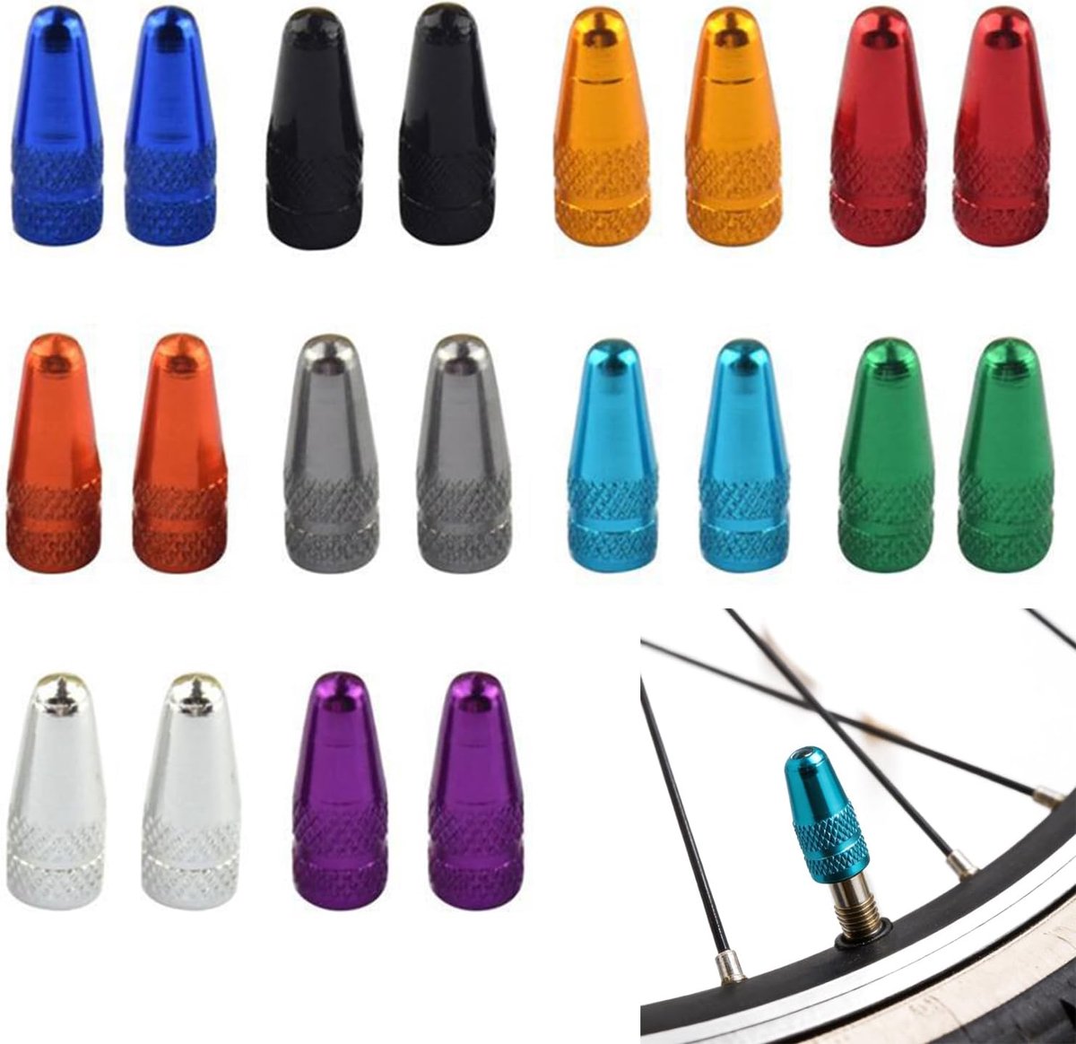 SnelShoppen - 20 Pcs Fietsklep Cap, Franse Ventieldoppen en Aluminium Vervangcovers voor Fietstires, Zwart, Duurzame & Lichtgewicht Bescherming