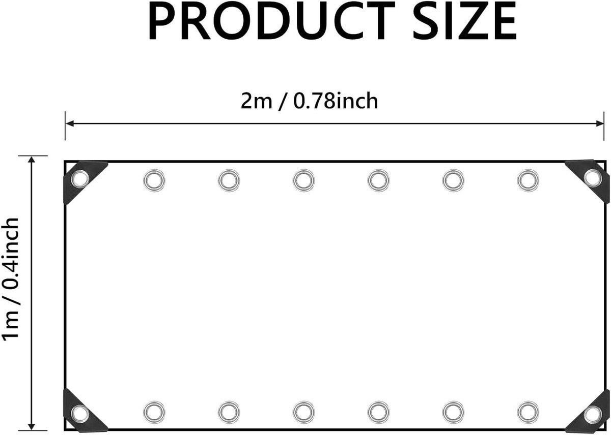 SnelShoppen - Heavy Duty Tarpaulin 420 g/m² - Transparant, Waterproof, UV-Beschermend - Inclusief 20 Bevestigingsbanden, 12 Zwarte Touwen en 10 m Anke