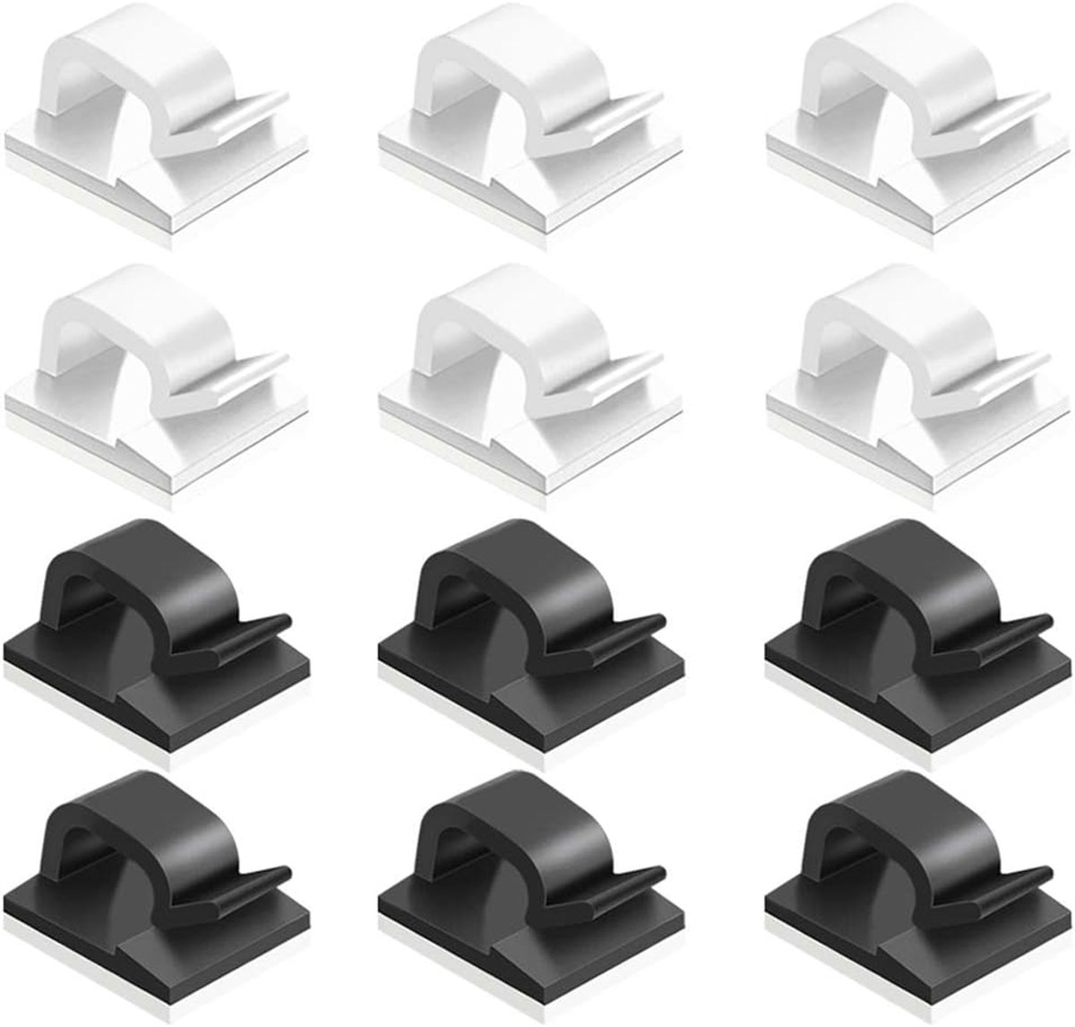 Dailygoods - 60 Stuks Zelfklevende Kabelclips - Kabelbeheer voor Thuis en Kantoor