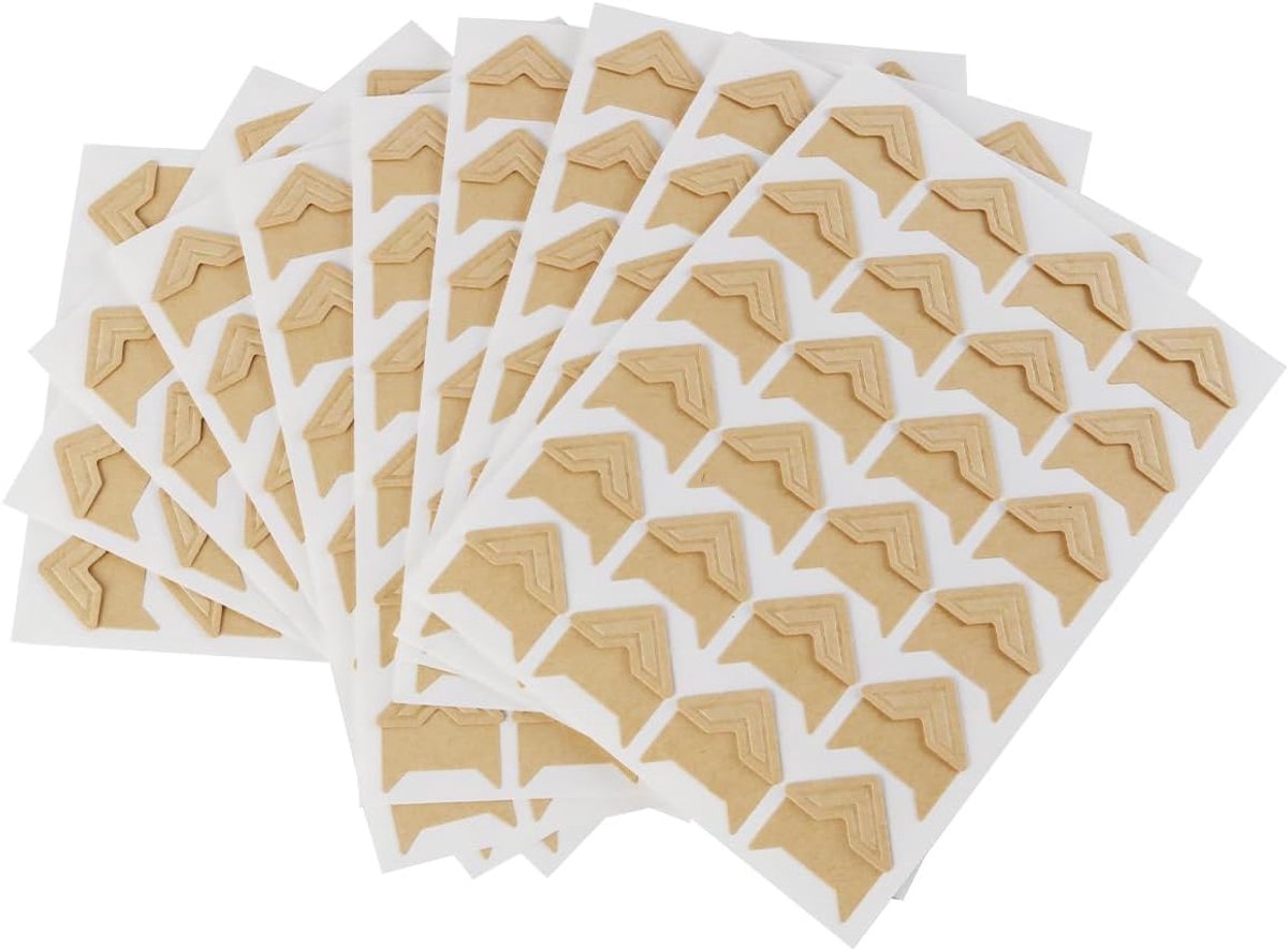 SnelShoppen - 10 Vellen Scrapbookhoekjes Fotoalbum Decoratieve Stickers - Gemakkelijk te Pellen Fotohoekjes voor DIY Fotomontage, Scrapbooking, Kaarte