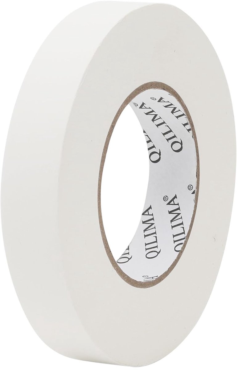 SnelShoppen - Tissue Tape Wit 25 mm x 55 m - Gaffer Tape Afneembaar, Matte en Reflectievrije Bevestiging, Sterke Hechting voor Ongelijke Oppervlakken