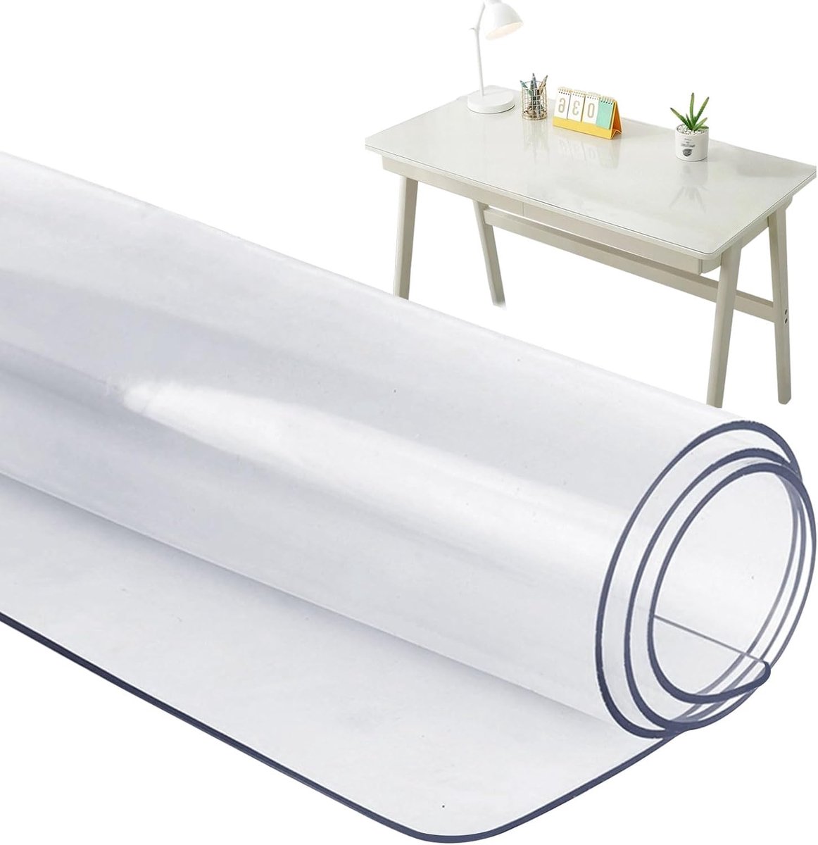 SnelShoppen - Bureauonderlegger Transparant 80 x 40 cm PVC | Waterdicht, Antislip, Hittebestendig, Ronde Randen, Perfect voor Thuis en Kantoor