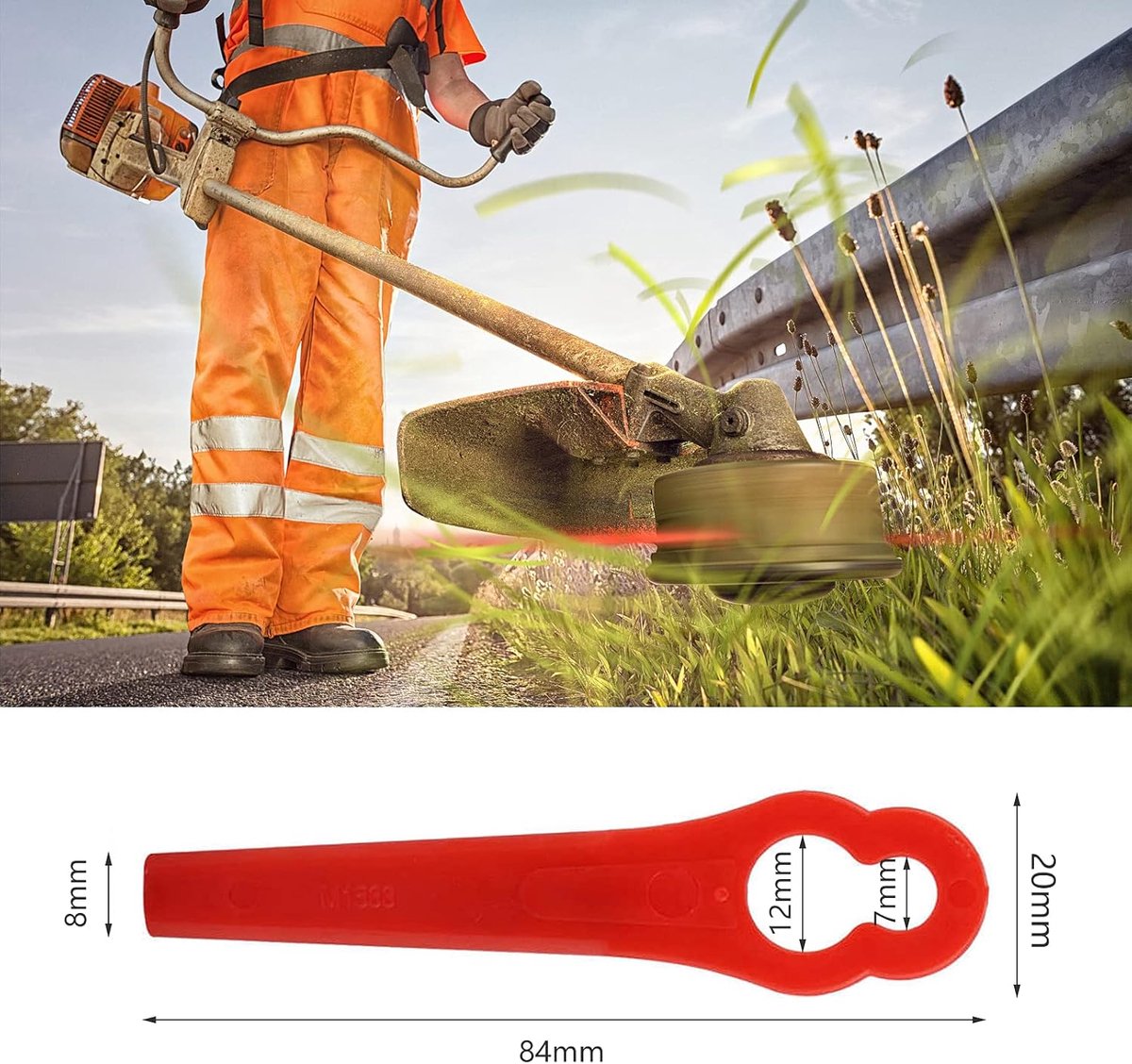 SnelShoppen - 100 Stuks Vervangende Gras Trimmer Bladen - Sterke ABS Kunststof Blades - Perfect voor Tuinonderhoud en Grasmaaien - Trimmer Accessoires