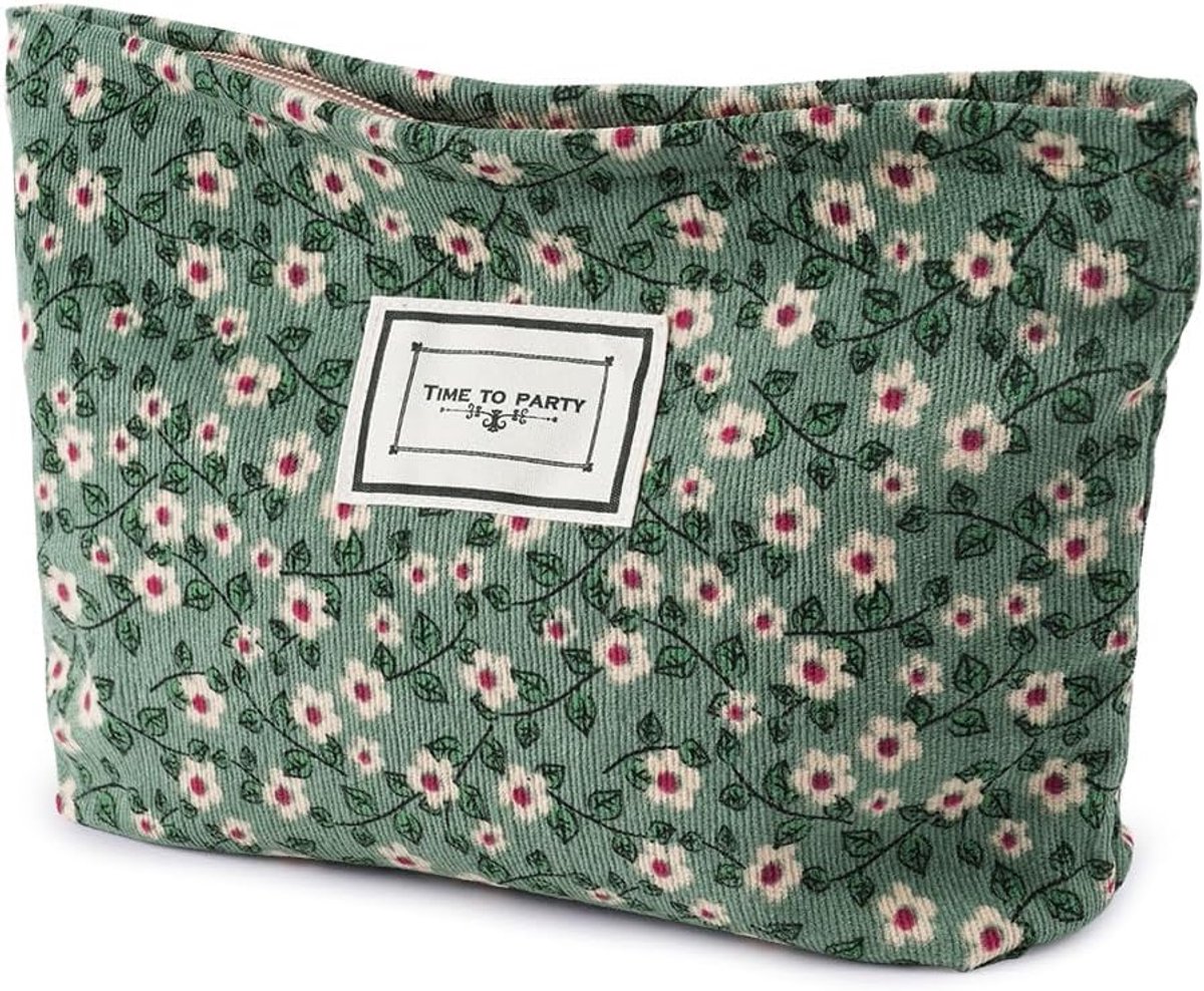 SnelShoppen - Aucuu Cosmetic Bag Corduroy - Grote Capaciteit Toilettas, Reisbag, Organiser, Waszak, Make-up Tas, Medium, Elegante Ontwerp, Ideaal voor