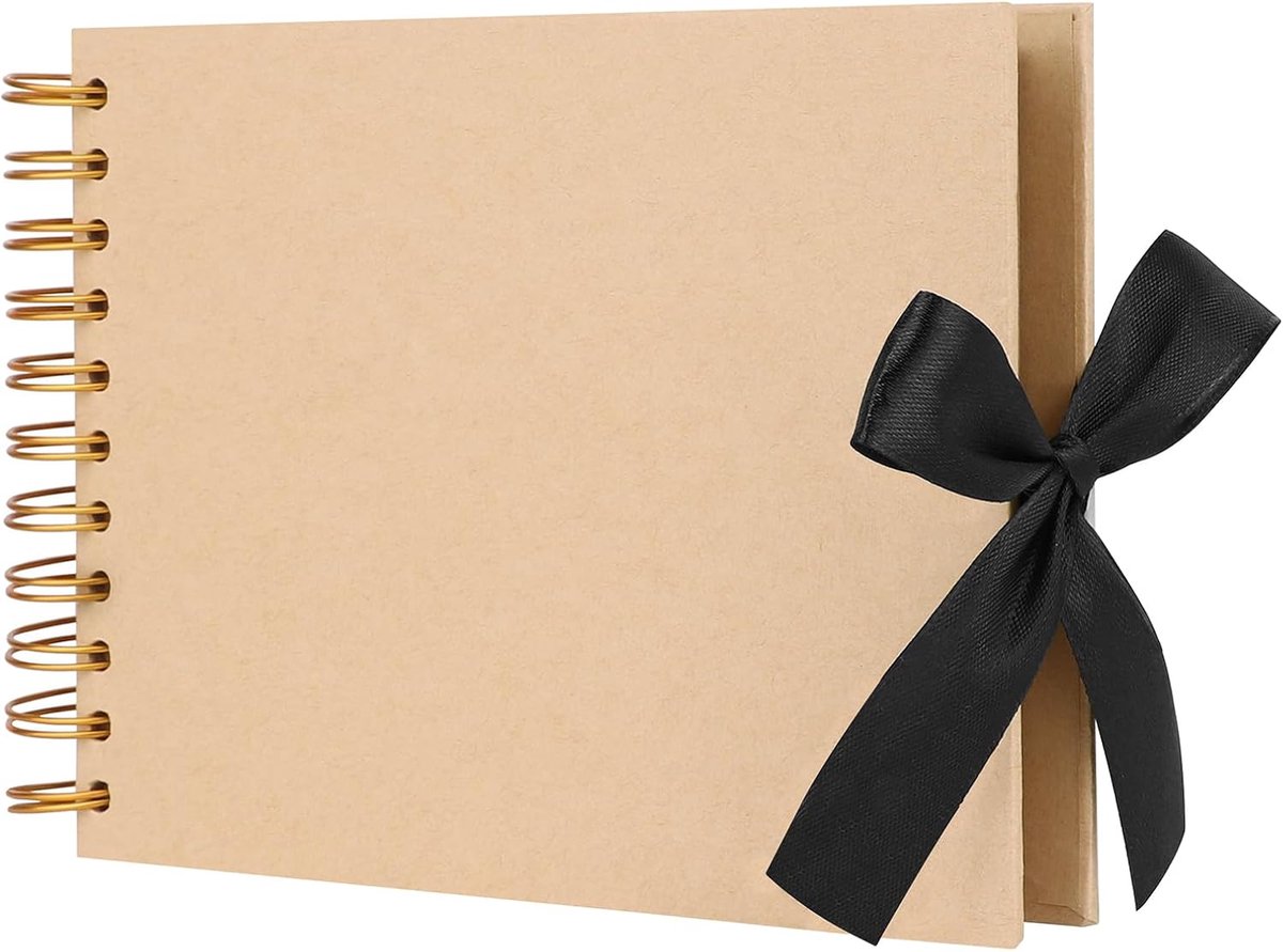 SnelShoppen - DIY Foto Album A5 - 80 Zwarte Pagina's - Scrapbook voor 6x4 inch Foto's - Kraft Papier - Geschikt voor Baby, Verjaardag, Valentijnsdag