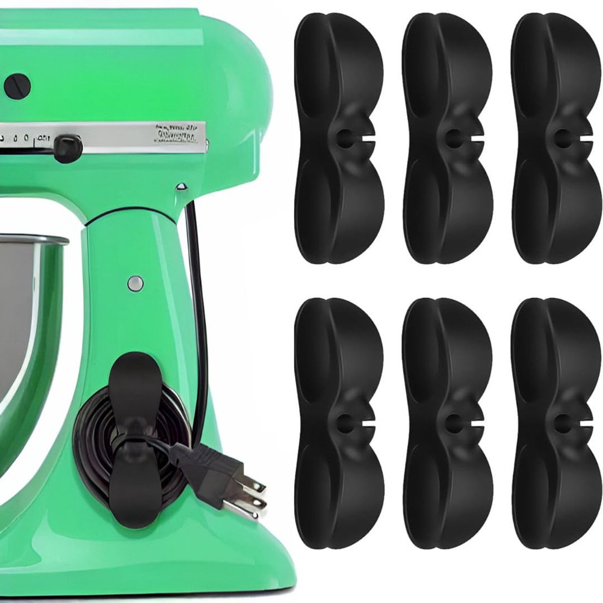 SnelShoppen - Set van 6 Zelfklevende Kabelbundels - Kabel Organizer voor Huishoudelijke Apparaten - Kabelmanager voor Keuken, Tafel Organizer en Hecht
