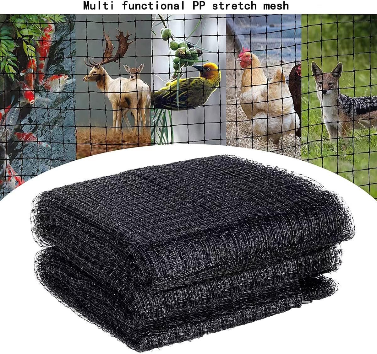SnelShoppen - Multifunctioneel Vogelbeschermnet, Tuinnet, Vijvernet, Zwembadnet, Duurzaam en Weerbestendig, Zwart, Herbruikbaar en Robuust