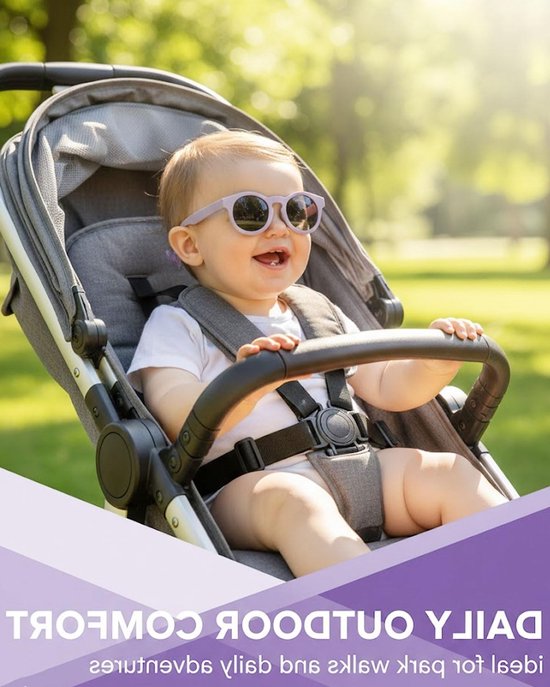 Baby Zonnebril - Kinderzonnebril - Oogbescherming Zomer - Polariserende UV400 glazen - 0-3 Jaar - Paars — afbeelding 4