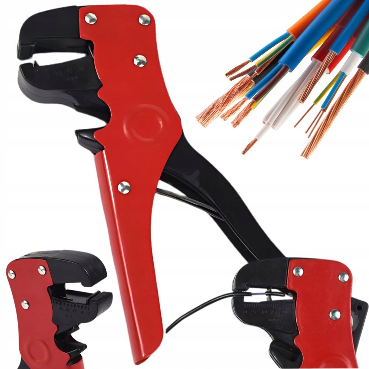 Automatische Striptang | Draadstripper | Knipfunctie | 160 mm | Draad van 0.2 tot 6 mm | Rood