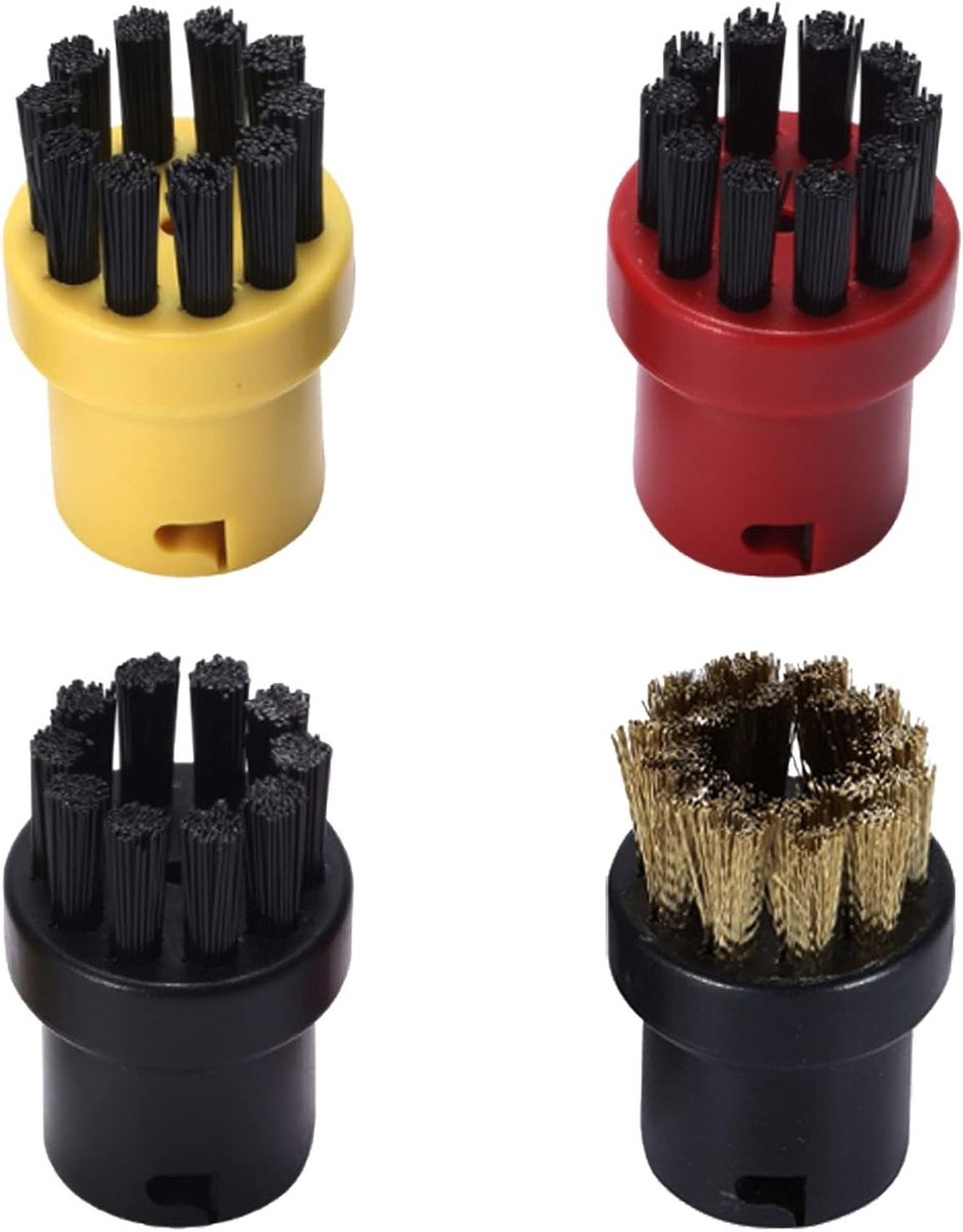 Set van 3 Ronde Borstels voor Stoomreinigers - Accessoires voor Effectieve Stoomreiniging en Dieptereiniging van Vloeren en Meubels