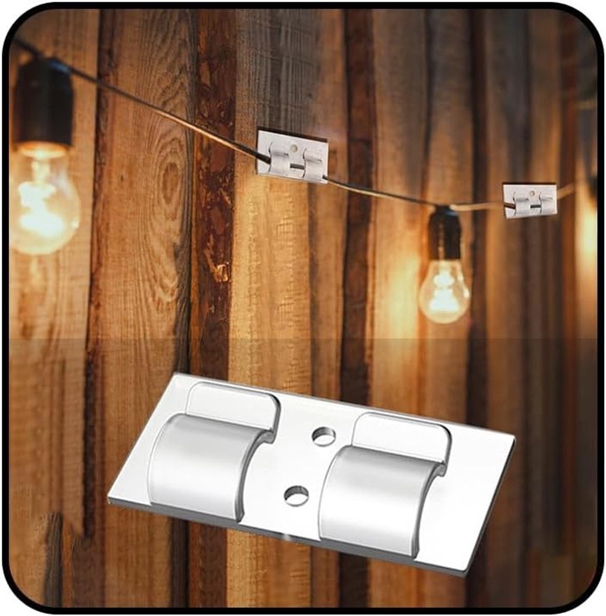 Duidelijke en stevige haakjes voor buitenverlichting, zelfklevende kabelclips voor kabelbeheer, ideaal voor kerstdecoraties en sfeerverlichting