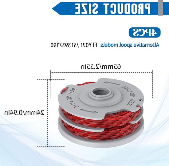 Vervangende Grastrimmer Spoelen - 4 Stuks Dubbele Autofeed Nylon Spoelen voor Grastrimmers, 1.5mm x 11m, Geschikt voor Diverse Modellen — afbeelding 5