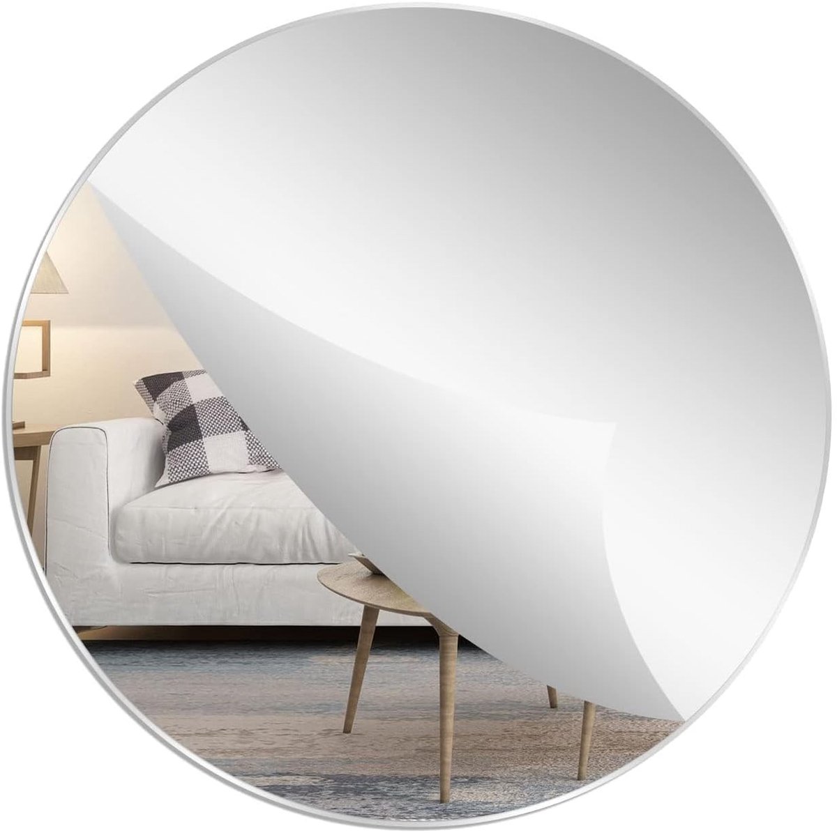 Ronde Zelfklevende Spiegel van 30 cm, Frameloos Glazen Wandspiegel voor Slaapkamer en Woonkamer, Decoratieve Spiegels voor DIY Projecten en Interieurstyling