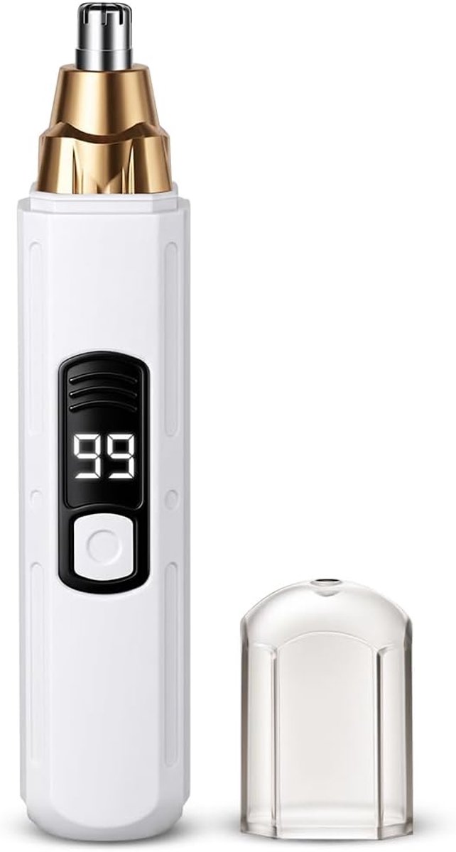 SnelShoppen - Neushaartrimmer, Oorhaartrimmer, USB Oplaadbare Neus- en Oorhaar Scherer met LCD-scherm, Gebruiksvriendelijk en Wasbaar voor Mannen en V