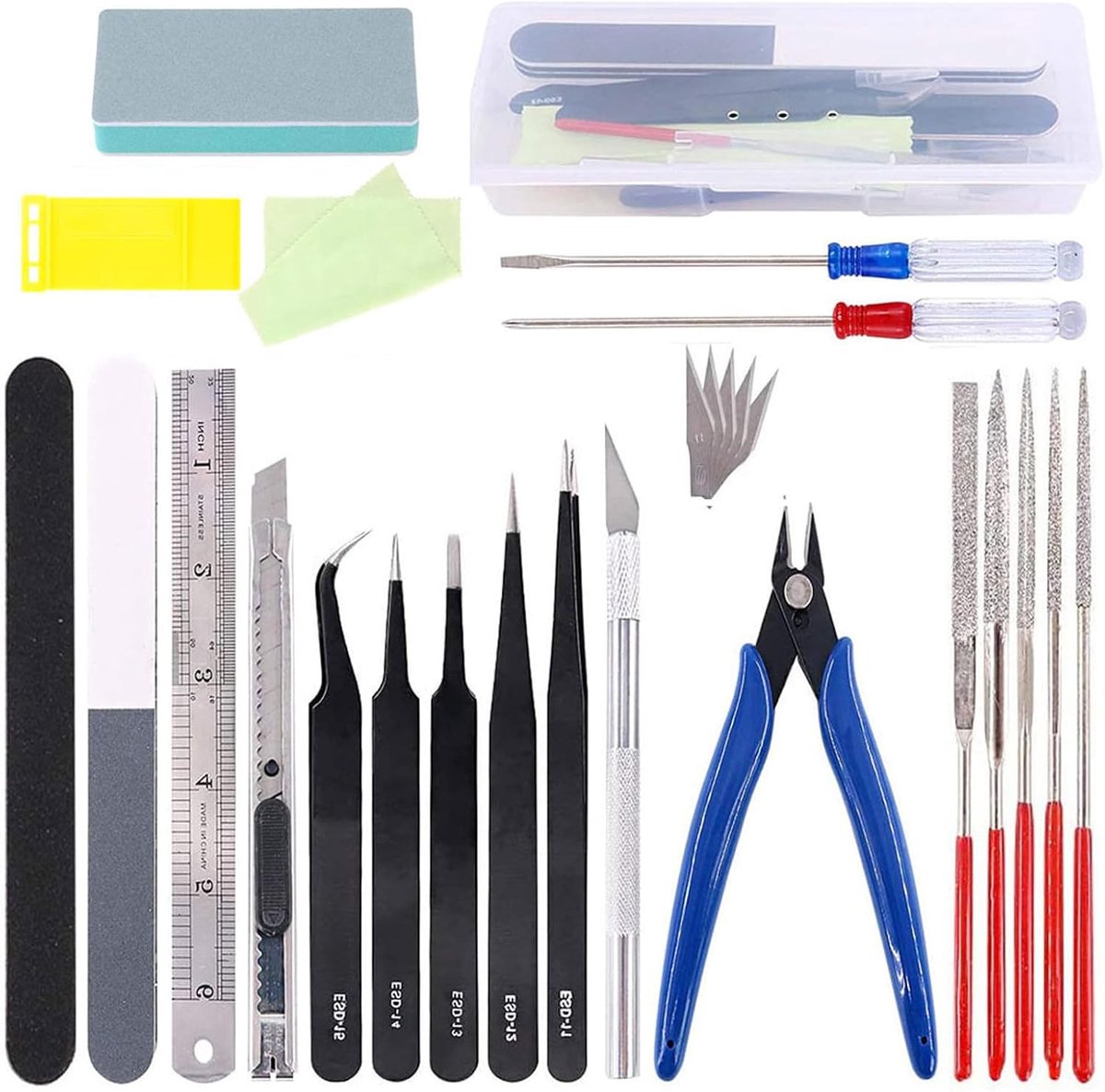 SnelShoppen - 23-delige Modelbouw Gereedschap Set voor DIY Craft Tools - Ideaal voor Gundam Modellen, Auto's, Vliegtuigen, en Reparaties - Inclusief P
