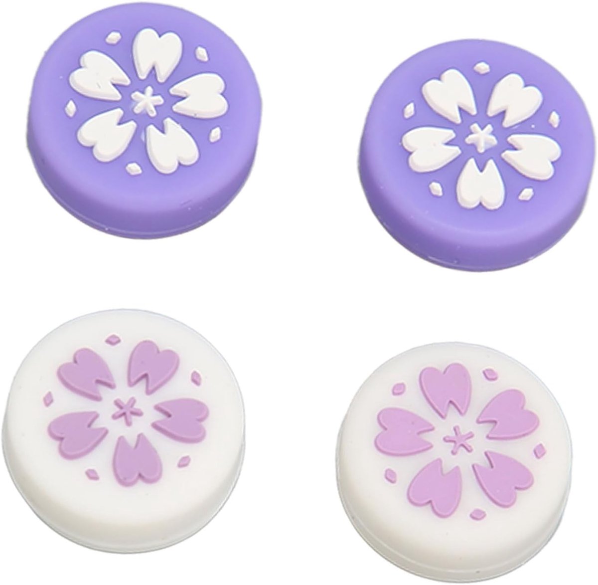 Thijox - Joystickdoppen Thumb Grips Com Thumb Grip Voor Gameconsole - Voorkom Slip - 4 Stuks Siliconen Duimgreep - Stijlvol Paars - Perfect Voor Gamin