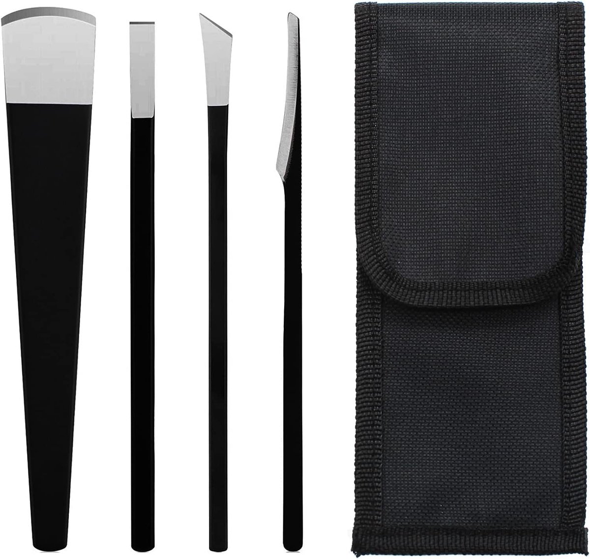 Thijox - Pedicure Voetrasp Set - Professionele Voetvijl - Callus Remover - Harde Dode Huid Snijden - 4 Stuks Zwart - Voetverzorging voor Handen en Voe
