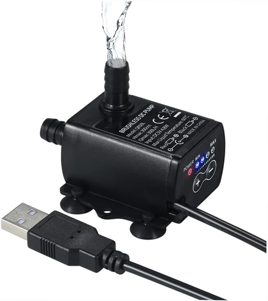 SnelShoppen - Ultra-Stille Mini USB Waterpomp DC5V 4.8W 300L/H Onderwaterpomp Brushless Fontein voor Tuin, Vijver, Camping