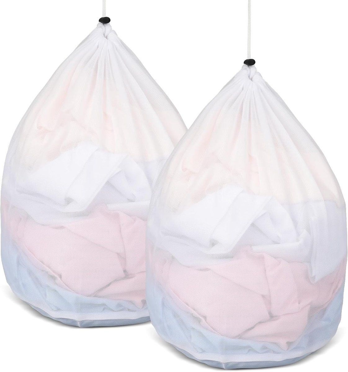 SnelShoppen - 2 Wasnetten voor Wasmachine - 40 x 30 cm - Vuilwaszak met Trekkoord - Voor Kleding, Schoenen, Dieren en Meer - Herbruikbaar en Ruim - 13