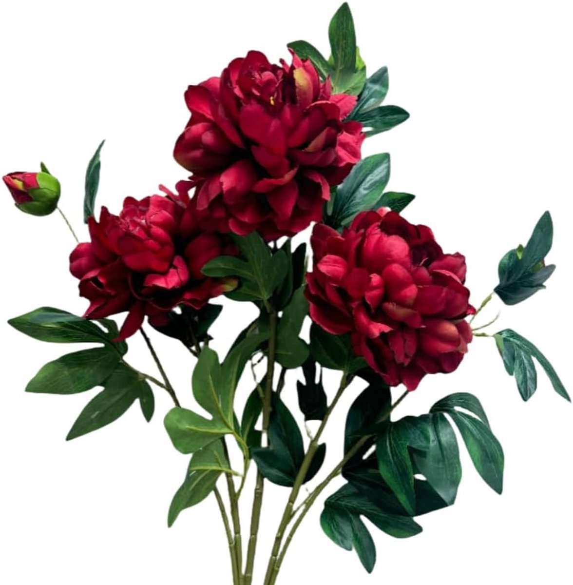 SnelShoppen - Kunstbloemen Pioenrozen, Zijde Bloemen met Stelen, Winterdecoratie, Lange Steel Kunstbloemen voor Hoge Vaas, Bruiloft Tafelcentraal Deco