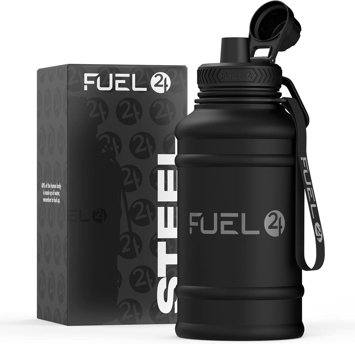 SnelShoppen - Extra sterke roestvrijstalen drinkfles 1,3L en 2,2L - Lekvrij, BPA-vrij, robuust - Sportwaterkan voor fitness en outdoor