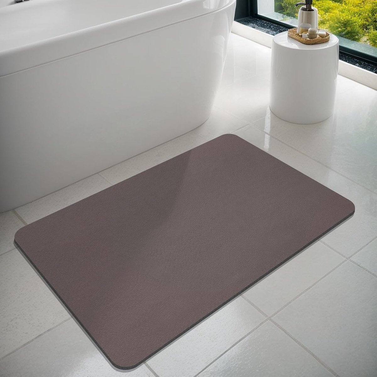 SnelShoppen - Badmat Antislip Dun Absorberend Sneldrogend Badkamer Tapijt Rubber Onderlaag voor Douche en Badvloer - Waterafstotend en Vlekbestendig