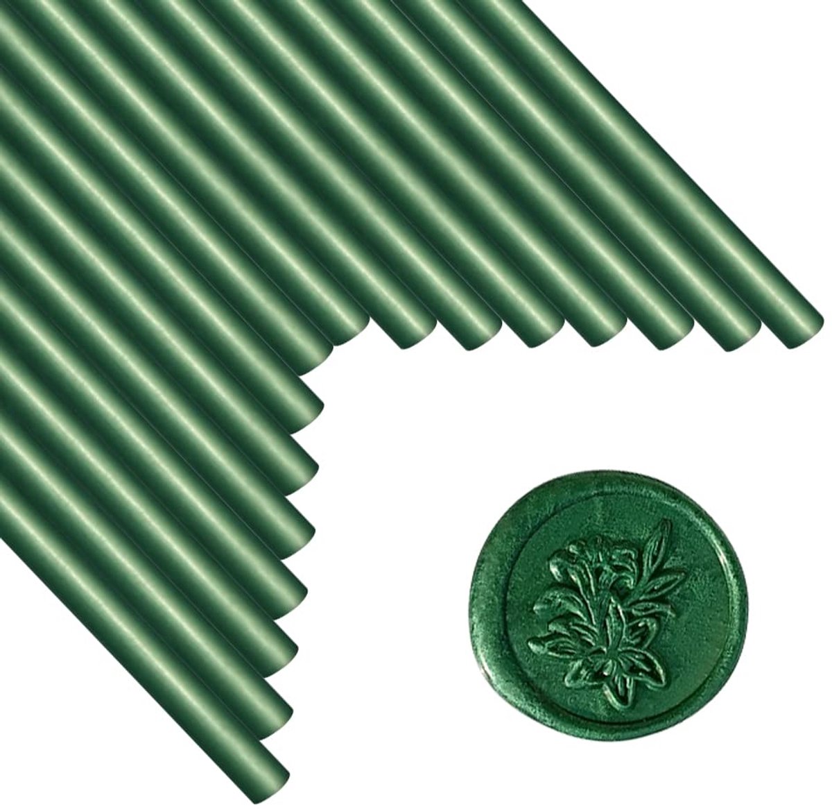 SnelShoppen - 16 Stuks Wax Seal Sticks voor Lijmpistool, Sealing Wax voor Bruiloften, Enveloppen, Pine Green, 0.44 Inch, Perfect voor Kaarten en Uitno
