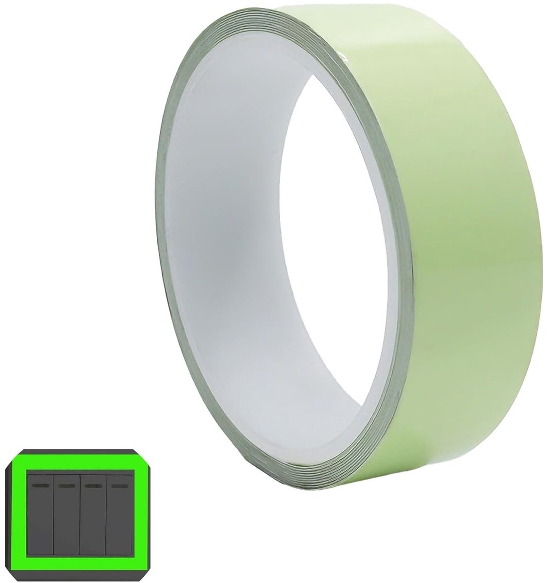 Fluo Groene Zelfklevende Tape 10m x 25mm - Waterdicht en Herbruikbaar voor Trappen, Muren en Veiligheidsmarkeringen