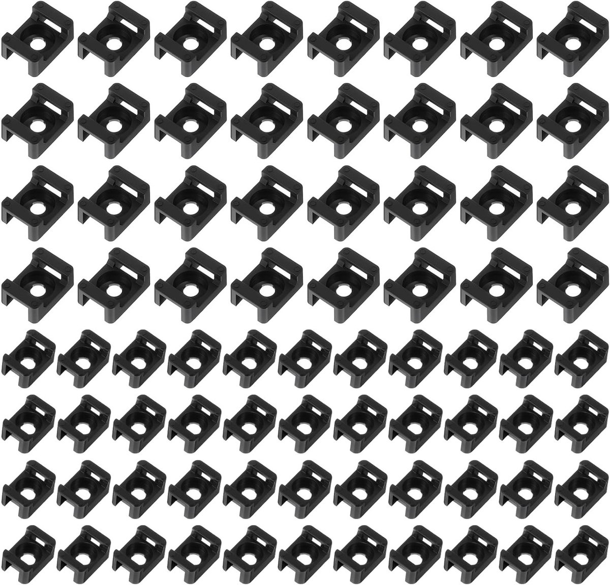 Schroefbare Kabelbinderhouders - Kabelclips Bevestiging - Kabelmanagement Thuis - Zadeldesign Stabiliteit - 100 stuks - Zwart