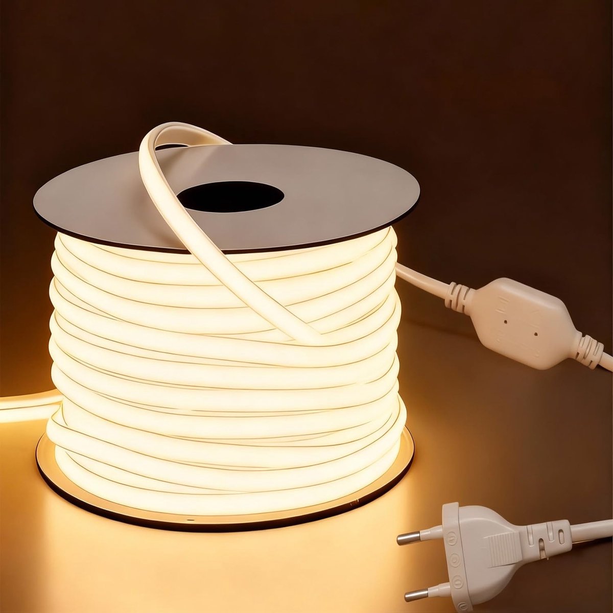 SnelShoppen - COB LED Strip Outdoor 15 m 230 V Waterdicht Zelfklevend LED Strip Warm Wit 3000K Flexibele Lichtslang voor Tuin, Balkon, Feesten en Deco