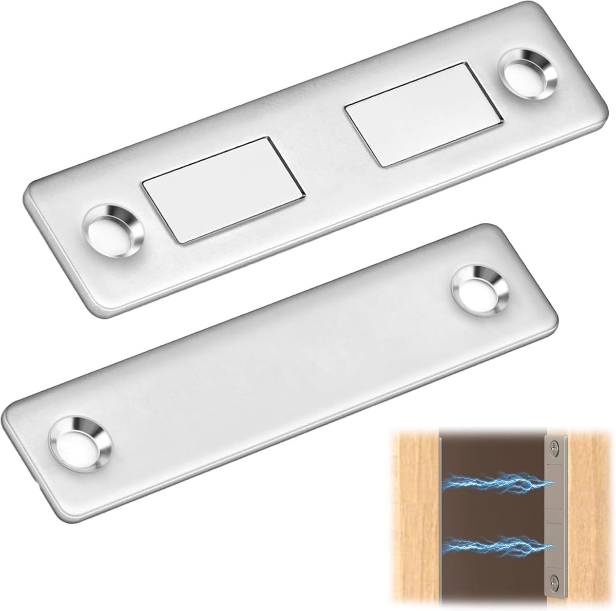 SnelShoppen - Ultra-Dunne Magnetische Sluiting voor Meubels - Set van 2 Zelfklevende Magneten voor Kasten, Laden, Keuken, Kast en Kledingkast - Betrou