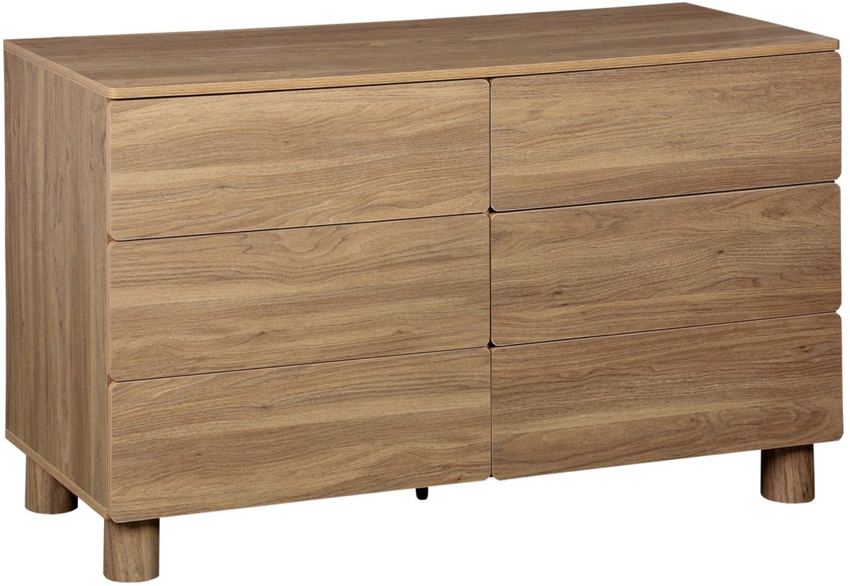 sweeek - Ladekast met 6 lades, dressoir houtdecor - ayana