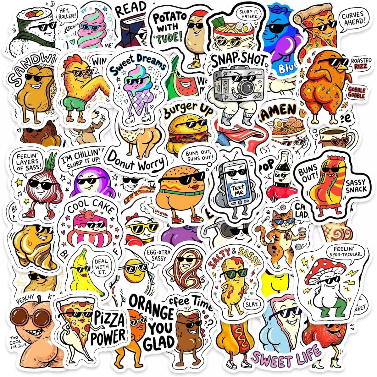 SnelShoppen - Pack van 100 Waterdichte Grappige Humor Stickers, Laptop Stickers, Graffiti Decals voor Koffers, Fietsen, Auto's, Tablets, Aesthetic Dec