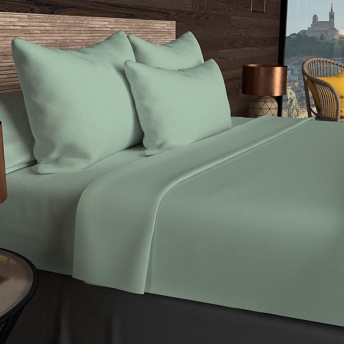 SnelShoppen - Fitted Sheet 90x200 cm van 100% Katoen, Waterafstotend, Geschikt voor Eenpersoonsbed, Zachte en Ademend Materiaal, Ideaal voor Thuis en