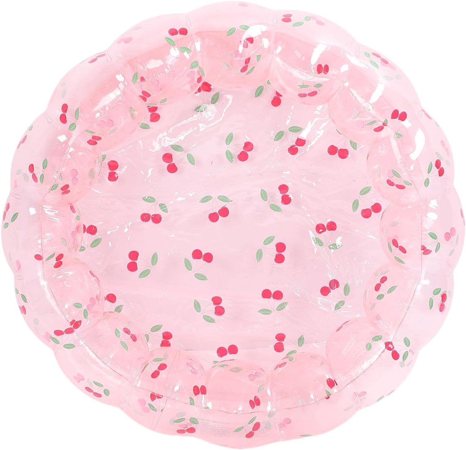 Opblaasbaar zwembad - Kinderbadje ballenbad - Waterspelletjes thuis - Versterkt PVC materiaal - 75 cm - Transparante kers