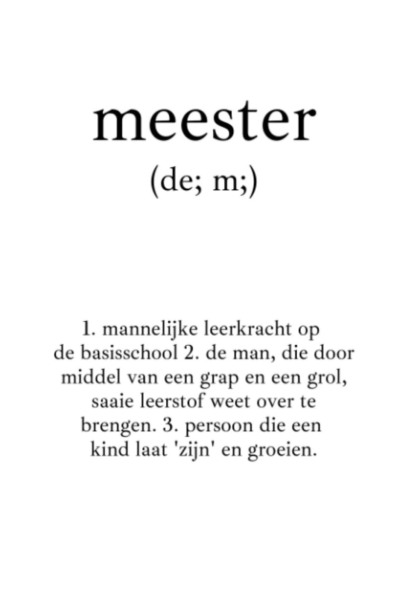 SnelShoppen - Meester Notitieboek A5 Formaat | Leerkrachten Boekje in Dictionary Style | Ideaal voor Lesnotities, Plannen en Organisatie