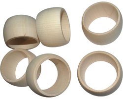 SnelShoppen - Efo Houten Servetringen Set van 6 - Rustieke Minimalistische Rond Houten Servet Houders voor Feestelijke Tafel Decoratie - Perfect voor