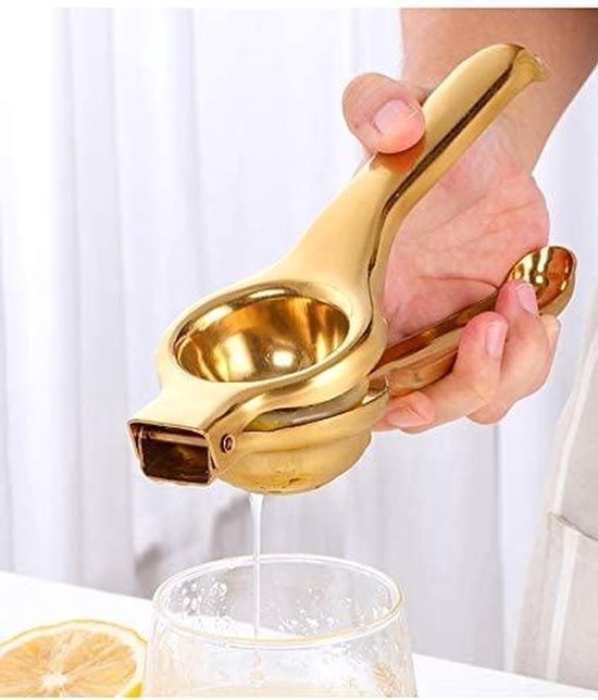 SnelShoppen - Golden Lemon Press Citrus Juicer Manual - RVS Roze Goud - Handpers voor Citroenen, Limoenen en Sinaasappels - Makkelijk in Gebruik, Rook van Snelshoppen — afbeelding 2