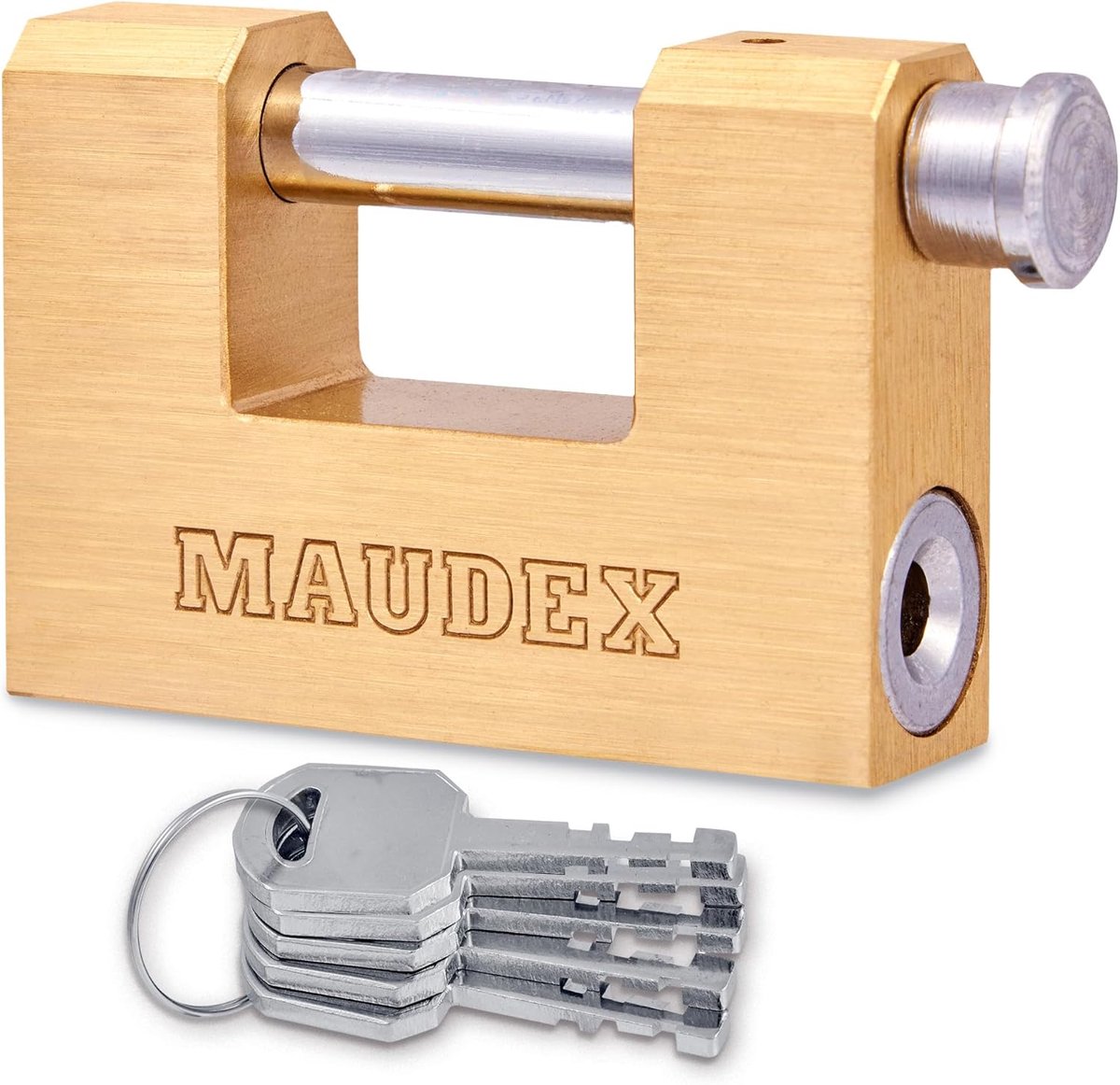 SnelShoppen - Heavy Duty Hangslot voor Buitengebruik - Messing, Burglar-Proof Cilinder, 5 Sleutels, Ideaal voor Garage, Schuur, Motor en Opslagcontain