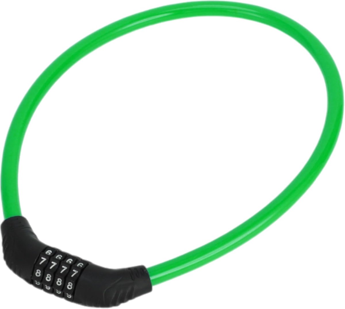 SnelShoppen - Fietsslot Beveiligingskabel voor Mountainbike en Racefiets - Herstelbare 4 Cijferige Combinatie - Stalen Koper 64cm - Groen