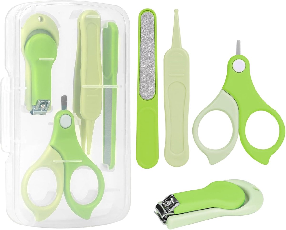4-in-1 Nagelverzorgingsset voor baby's inclusief babyschaar, nagelknipper, nagelvijl en pincet .