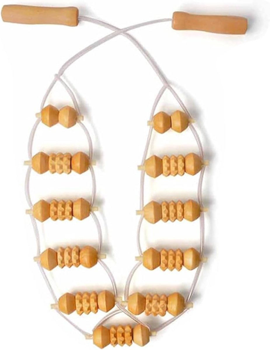 SnelShoppen - Cellulitis Massagerol Houten Massageapparaat - Anti-Cellulitis Gua Sha voor Rug, Beenspieren en Hals - Kwaliteitsvol Hout, Ergonomisch O