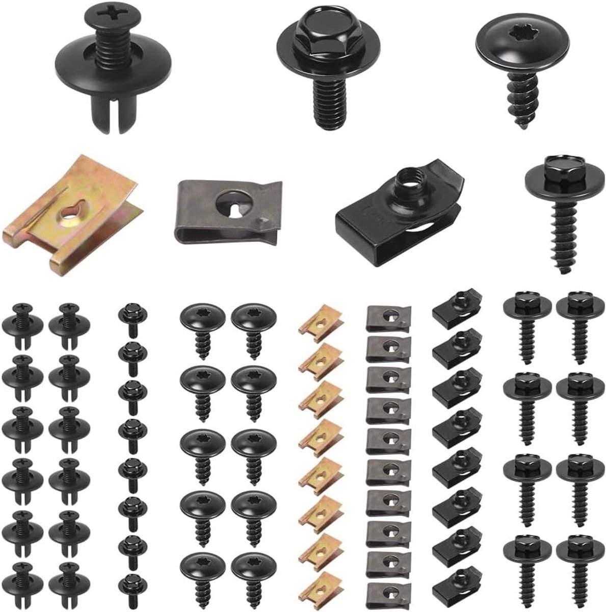 SnelShoppen - 64-delige Auto Fix Clips Set, Universele Plastic Rivets, Auto Gereedschap, Fixing Clips, Body Fixing Kit, Inclusief Metalen en Plastics