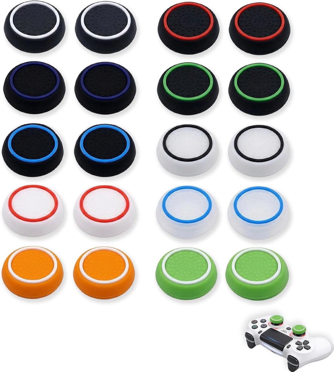 SnelShoppen - Joystick Caps PS5 - Verbeterde Grip en Bescherming - Geschikt voor DualSense Edge Controller en Meer - Zwart - 20 Stuks