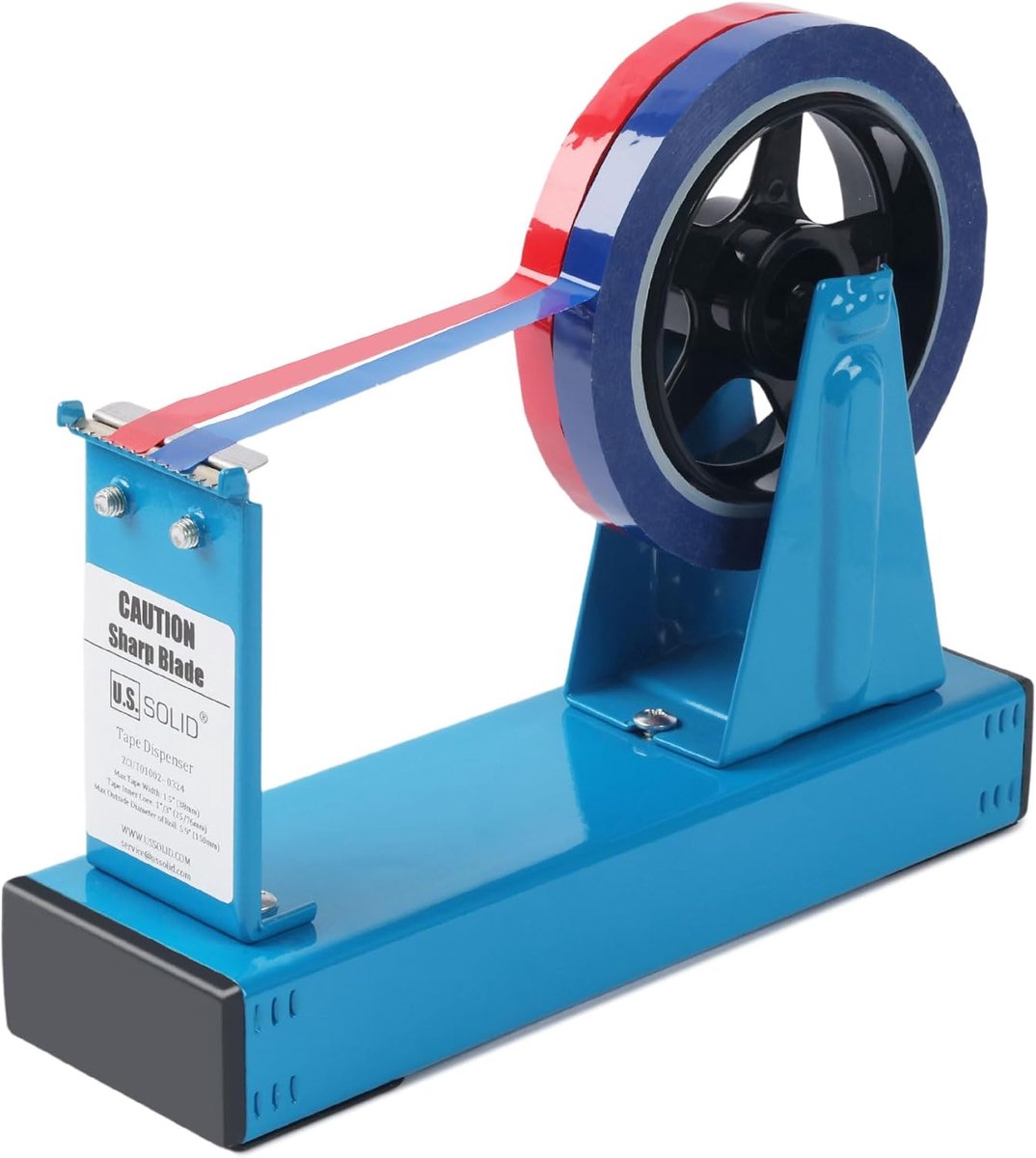 SnelShoppen - Desktop Tape Dispenser voor 1 of 3 Inch Rollen - 3.8cm Breed, Stalen Snijblad, Duurzaam Ijzer, Blauw - Perfect voor Kantoor en Creatieve
