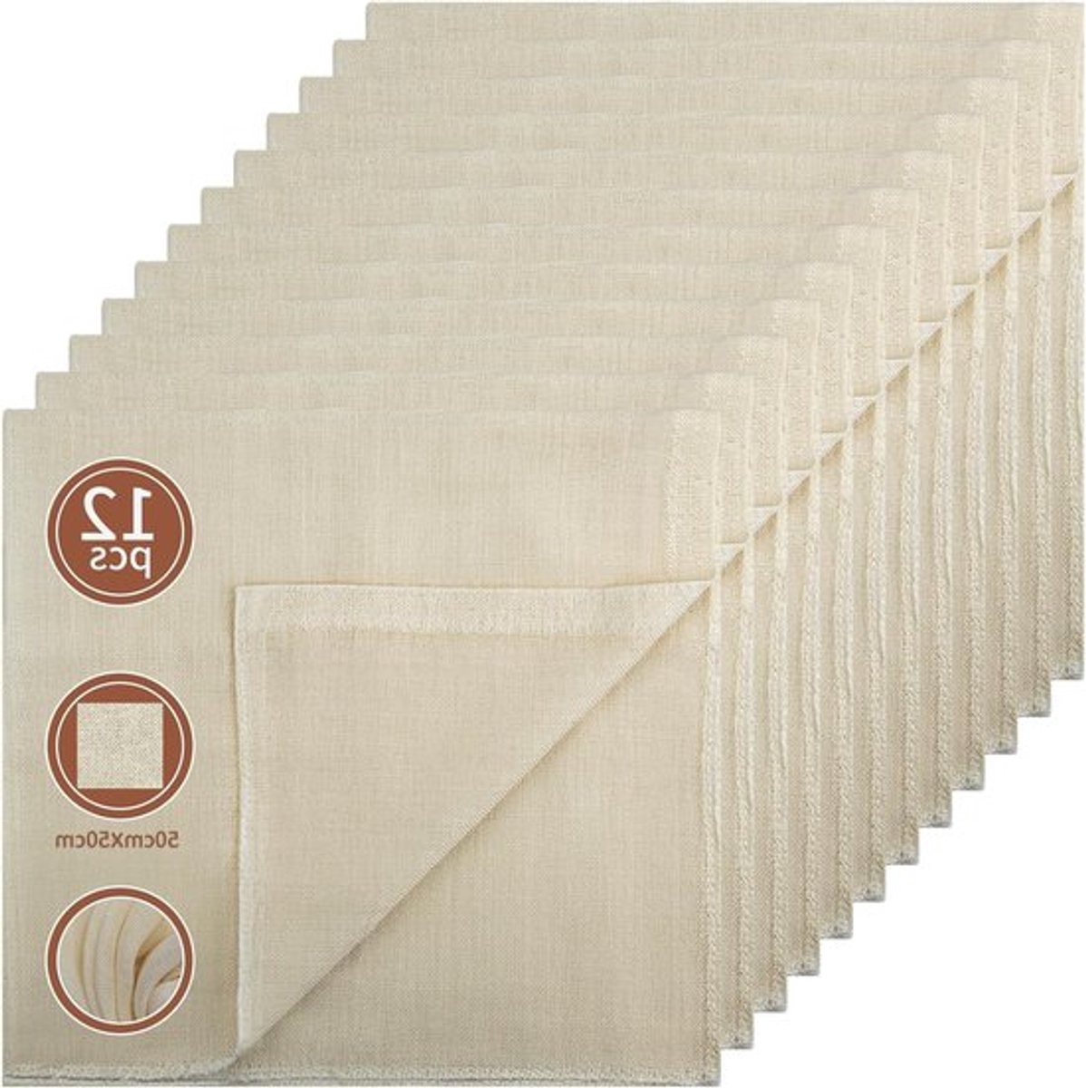 12 Stuks Katoenen Kaasdoek 50 x 50 cm - Herbruikbare Filterdoek voor Voedsel, Brood Bakken en Notenmelk Filtratie