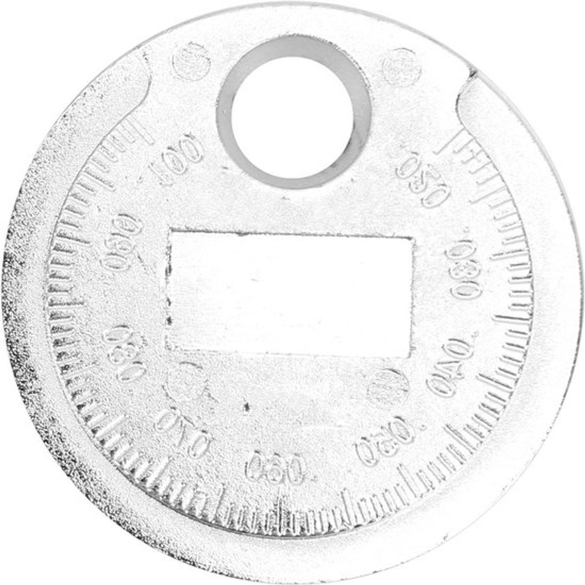 Dailygoods- Bougie-afstandmeter Roestvrij Staal - Meetinstrument 0,02-0,1 Inch - Motoraccessoires - Afstellen Bougiespleet - Diameter 38 mm - Dikte 3 mm - Bougiemeter